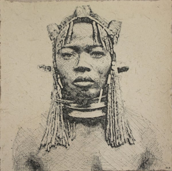 Yz Amazone ball-point pen on paper 60 x 60 cm