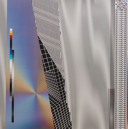 Felipe Pantone Optichromie 98 Spray paint and UV ink on alui 150 x 150 cm