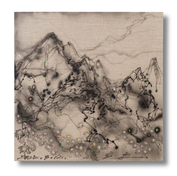 Chen Yingjie Paint from the Nature of Yunnan No.26, 2022 Acrylic and mixed media on cardboard canvas 40 x 40 cm 15 3/4 x 15 3/4 in