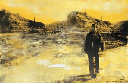 Zhang Dali, Mao at Yanan (yellow), 2009