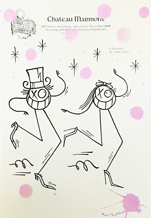 André Saraiva Mr. And Mrs. A. drawing on paper 27 x 18.5 cm