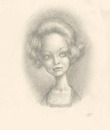 Marion Peck Lady 5 graphite on paper 25 x 20 cm