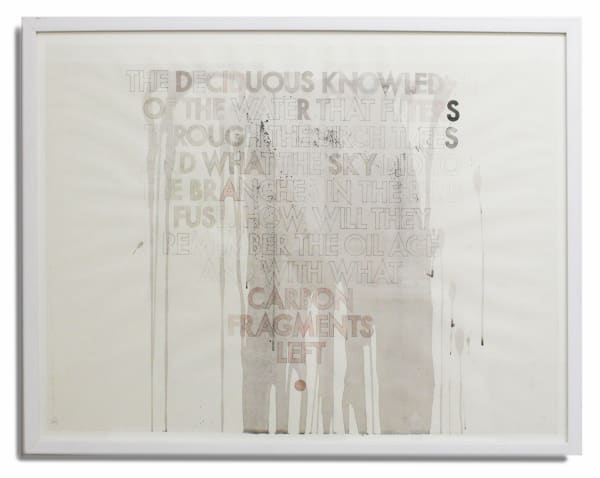 Robert Montgomery The Deciduous Knowledge, 2015 Watercolor 57 x 76 cm 22 1/2 x 29 7/8 in