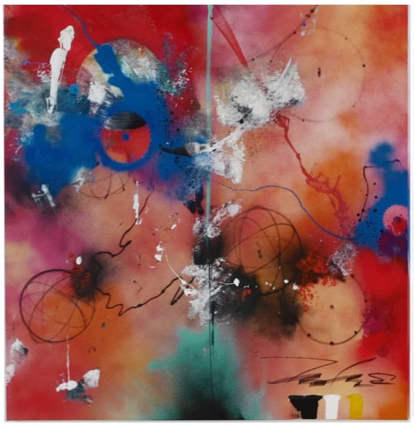 Futura Dim Sum spray paint and acrylic on canvas 140 x 140 cm