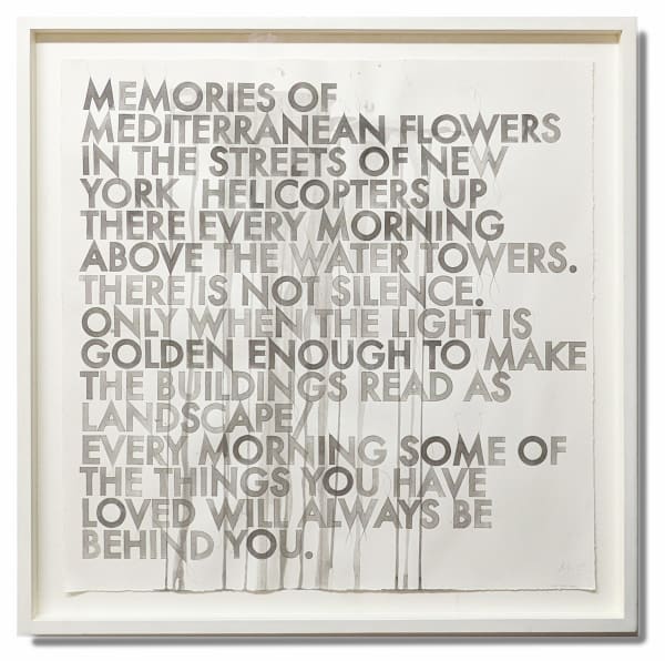 Robert Montgomery Mediterranean FLowers, 2017 Watercolour 57 x 57 cm 22 1/2 x 22 1/2 in