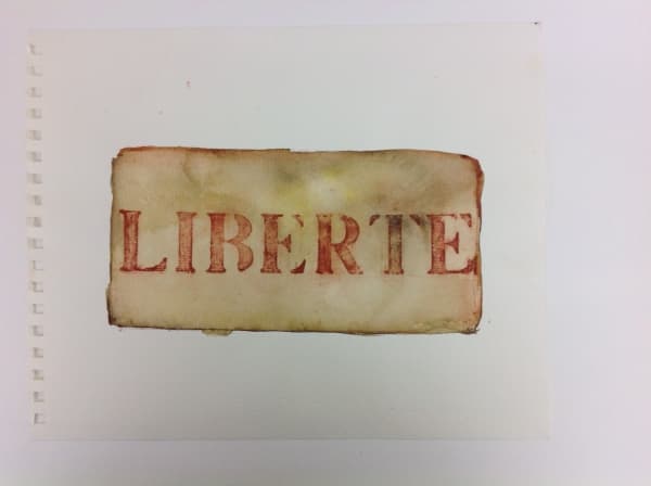 Rachel Labastie Liberté 2 sanguine and watercolors 30 x 24 cm