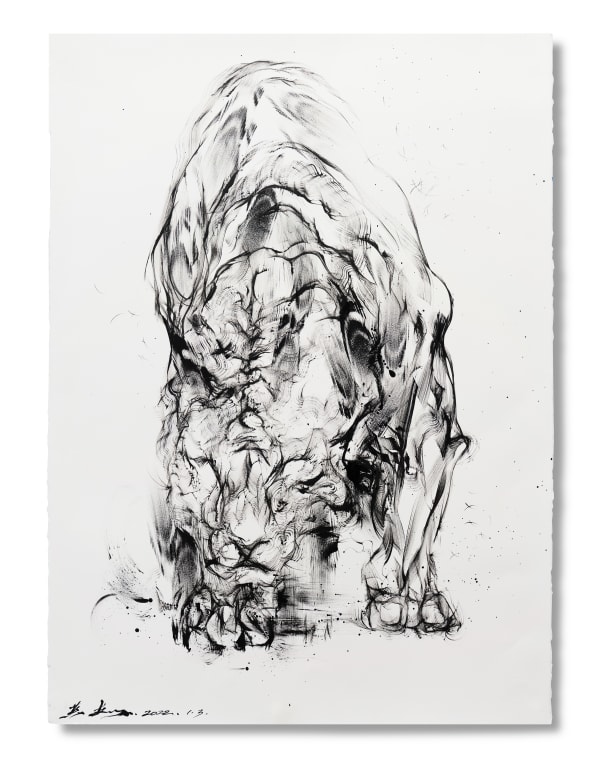 Chen Yingjie 虎稿 #3 - Tiger Sketch #3, 2022 Acrylic on paper 76,5 x 57 cm 29 7/8 x 22 1/2 in