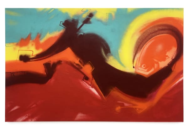 Bando Pareidolia, 2025 Spray can on canvas 89 x 140 cm 33 1/2 x 55 in