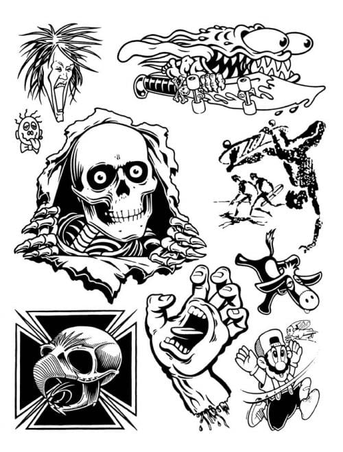 Mike Giant Skate sheet one thumb, 2009 ink on paper 45 x 60 cm 45 x 60cm 0/1