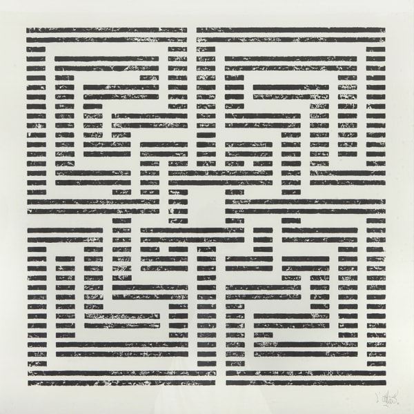 L'Atlas Estampe n°2 ink stamp on paper 100 x 100 cm