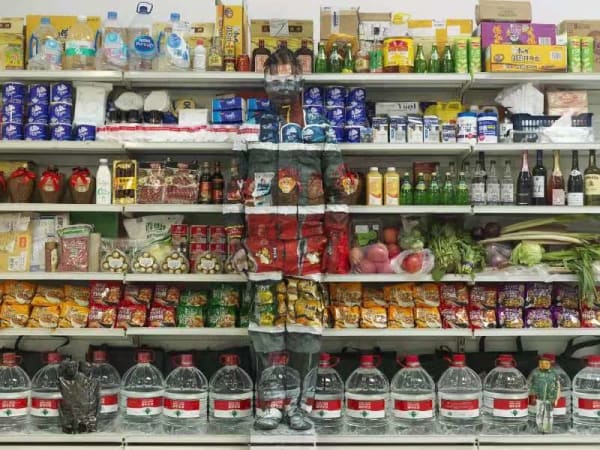 Liu Bolin, Supplies for 2 Months of Home Quarantine, 2020