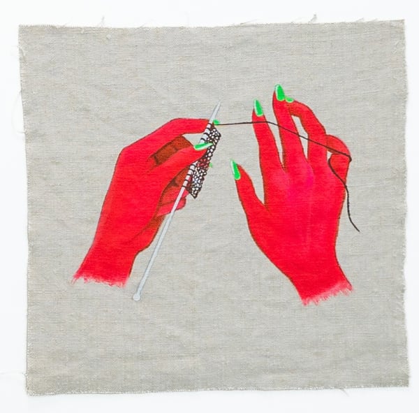 Cecile Cornet Noeuds de pendues I, 2025 Acrylic on canvas 25 x 25 cm 10 x 10 in