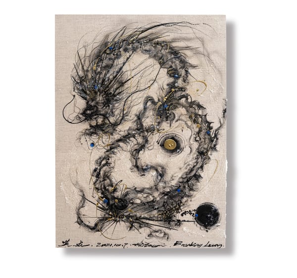Chen Yingjie Breaking - loong Series LXII (62), 2021 Acrylic and mixed media on canvas 70 x 50 x 5 cm 27 1/2 x 19 3/4 x 2 in