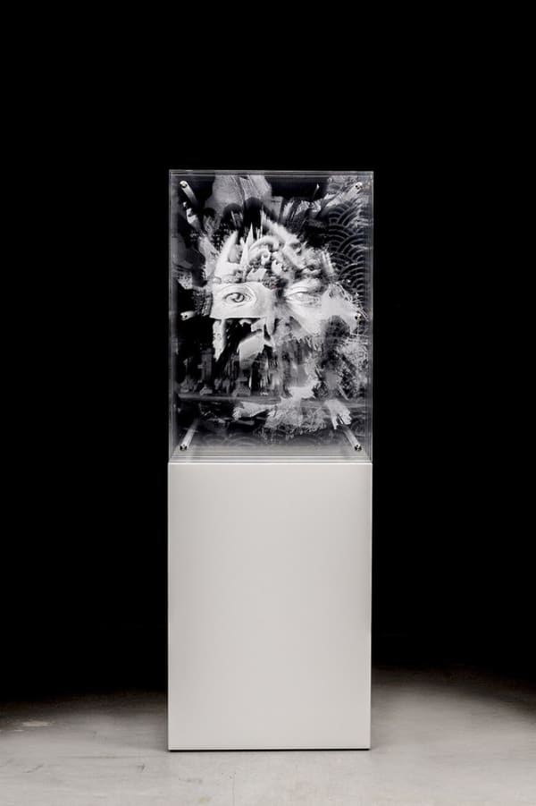 Vhils Syncopate Series #02 Laser-engraved acrylic sheets 100 x 70 x 35 cm