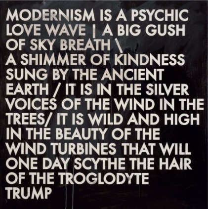 Robert Montgomery, Hammersmith Poem/Malevitch Painting (Modernism is A Psychic Wave), 2017