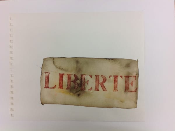 Rachel Labastie Liberte 3 sanguine and watercolors 30 x 24 cm