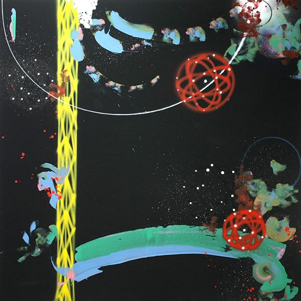 Futura Sao Paulo Spray can and acrylic on canvas 198 x 198 cm