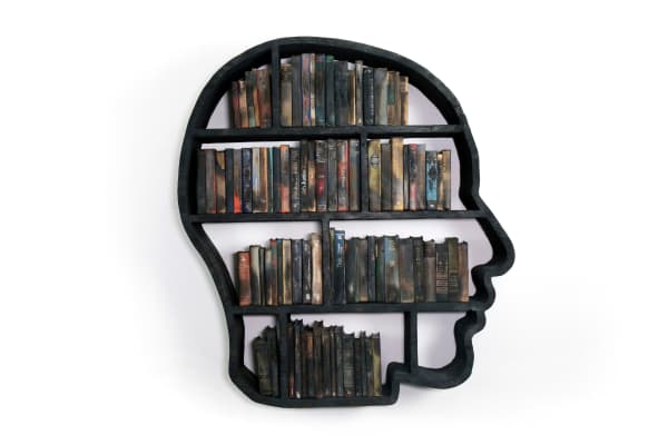 Saman & Sasan Oskouei Lost lights, 2021 Burned Wood and Books 122 x 122 x 23 cm 48 1/2 x 48 1/2 x 9 1/2 in