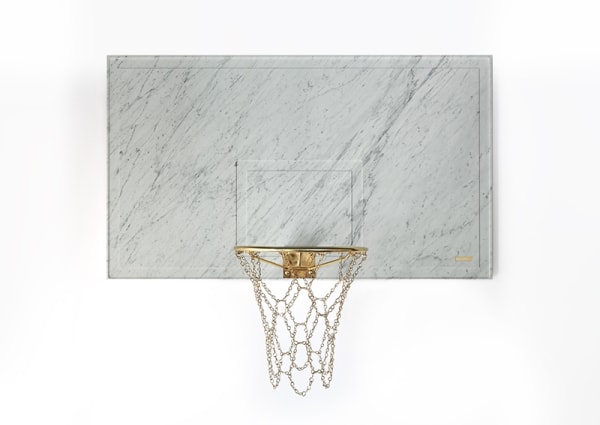 Nicolas Bianco 1992, 2018 1 piece in white carrare, 2 pieces golden with 24 carats fine gold 180 x 140 x 65 cm Edition of 5 plus 2 AP