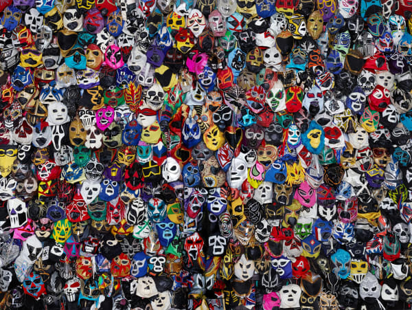 Liu Bolin No. 3 Mexican Wrestling Masks (medium) Photography 150 x 112,5 cm