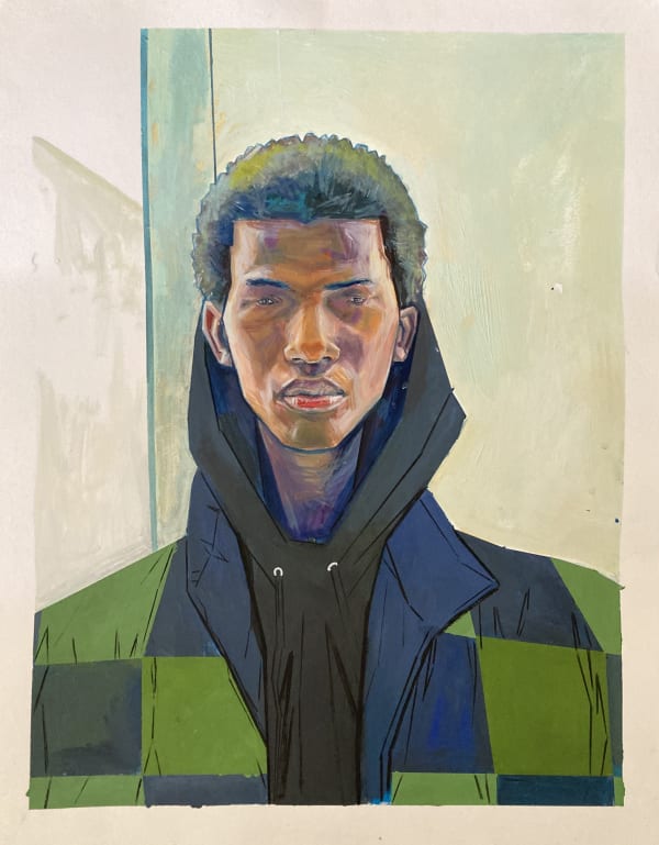 Rakajoo Djiby, 2022 Acrylic and oil on paper 65 x 50 cm 25 5/8 x 19 3/4 in