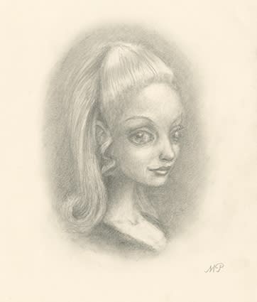 Marion Peck Lady 4 graphite on paper 25 x 20 cm