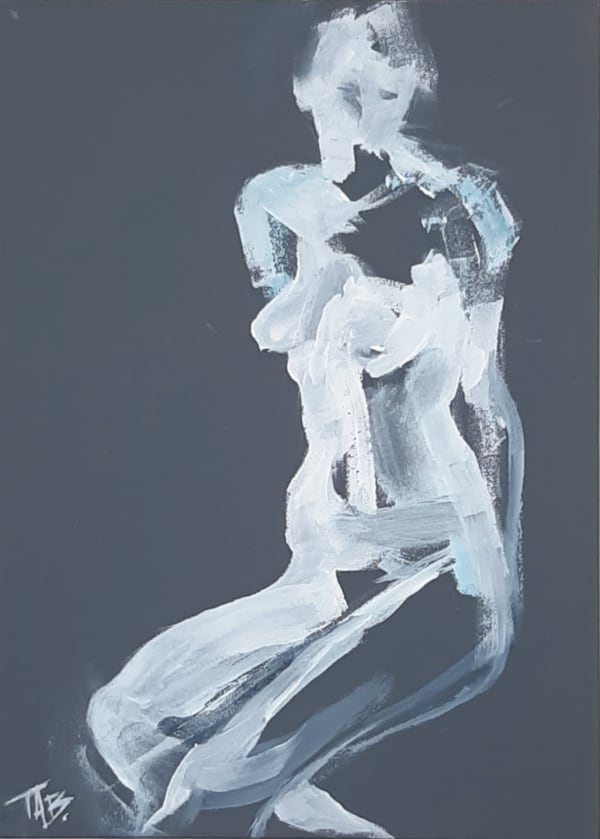 Tracy Burgess, Seated Figure on Grey, 2020