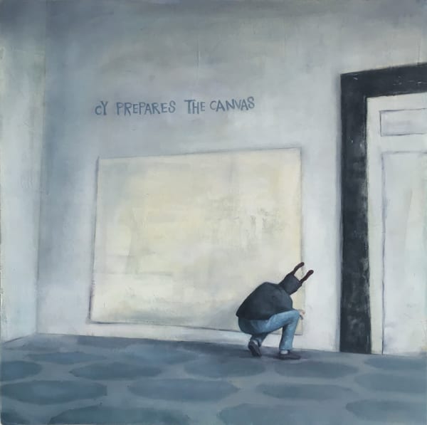 Sina Ghadaksaz, Cy Prepares the Canvas , 2019