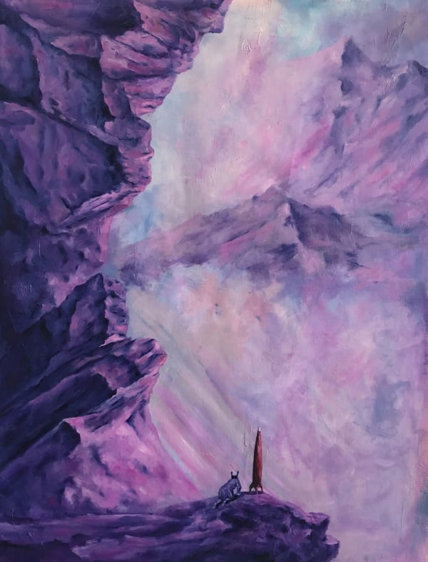 Sina Ghadaksaz, Landscape Painter Prepares a Rock to Blow Up the Tower of Aesthetics , 2019