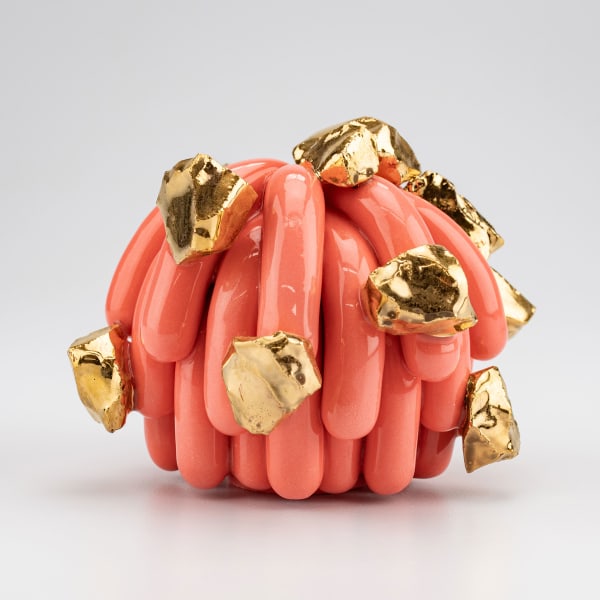 Linda Nguyen Lopez, Coral Mini Husky with Gold Rocks, 2025