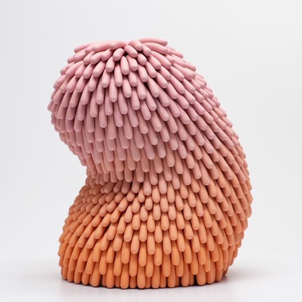 Linda Nguyen Lopez, Orange/Pink Bend Ombre Dust Furry, 2019