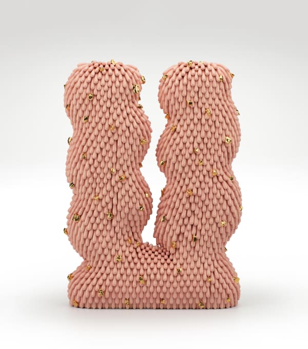 Linda Nguyen Lopez, Pink Squirmy Dust Furry with Gold Rocks, 2021