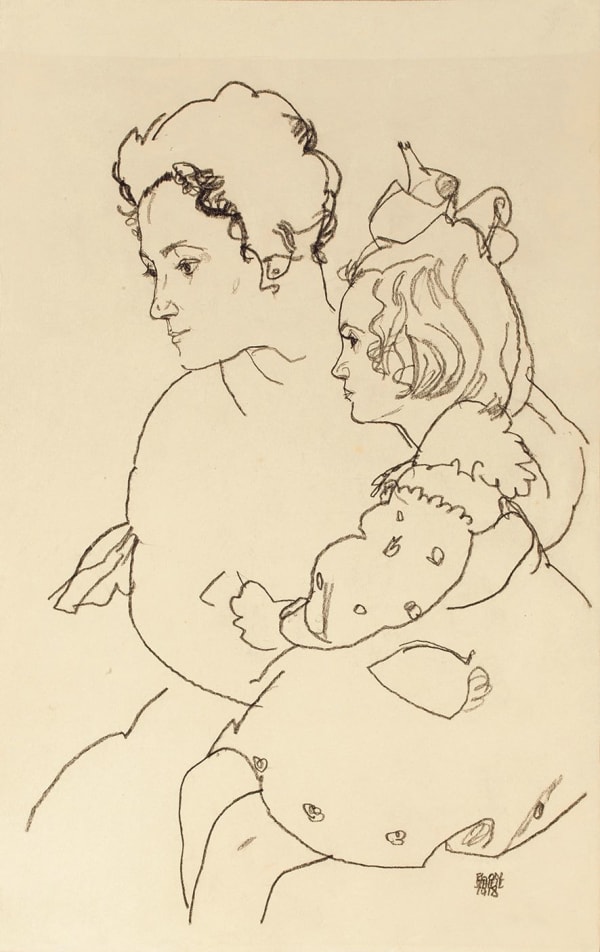 Egon SCHIELE, Portrait de Mme Grünwald et de sa fille, 1918