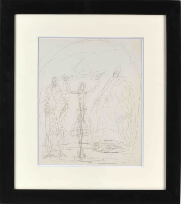 Alberto GIACOMETTI, Etude de personnages. Clown et ballerine (recto), Personnage (verso), ca. 1951