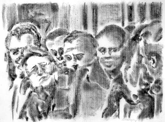 Richard Artschwager Haltestelle I, 2001 charcoal on paper 23 x 31 3/4 inches