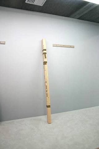 Georg Herold Holz Ohne Raum (No Room for Wood), 1988 mixed media 106 x 3.5 x 6 in 269.2 x 8.9 x 15.2 cm