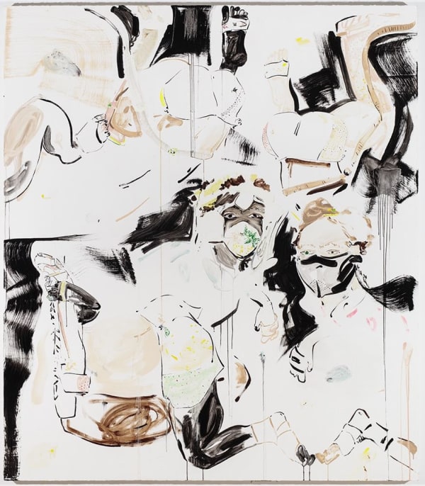 Linda Gallagher Notes on Grappling, 2017 oil on canvas 80 x 70 in 177.8 x 203.2 cm