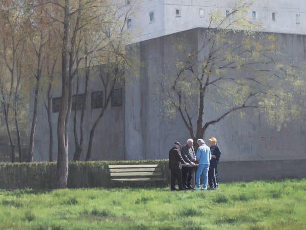 Serban Savu The Card Players, 2011 oil on canvas 53 1/8 x 70 7/8 in (135 x 180 cm)