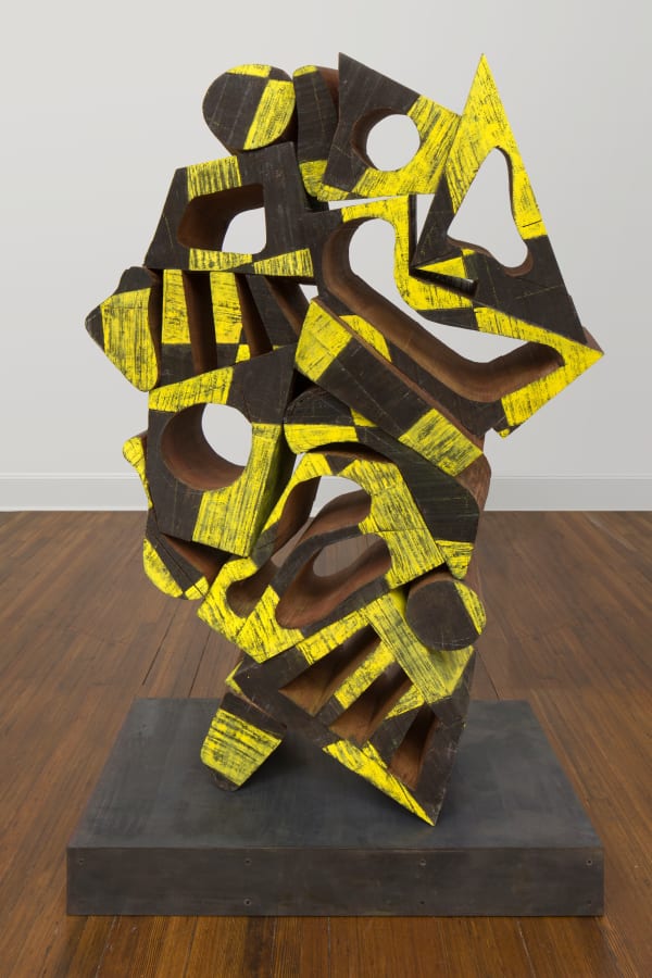 Mel Kendrick Rumble, 2024 ebonized mahogany with Japan color 62 x 41 x 18 in (157.5 x 104.1 x 45.7 cm) Steel base: 5 x 40 x21 in