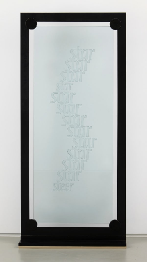 Ian Hamilton Finlay Star / Steer, 1989 glass with metal frame, with Michael Harvey 59.06 x 27.17 x 9.06 in 150 x 69 x 23 cm