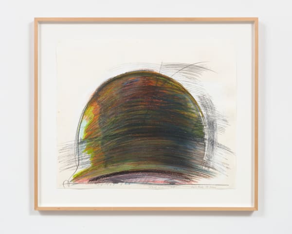 Dieter Roth Selbstbildnis mit Hut, 1975 oil crayon, pencil and acrylic on paper 24 3/4 x 29 3/4 in (62.8 x 75.5 cm) framed: 31 1/2 x 39 1/4 in (80.5 x 99.7 cm)