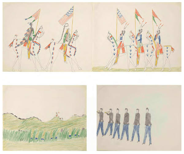 Ohettoint July Forth Procession (recto/verso), ca. 1876 ink, graphite and colored pencil on paper 8 5/8 x 22 3/4 in (21.9 x 57.8 cm)