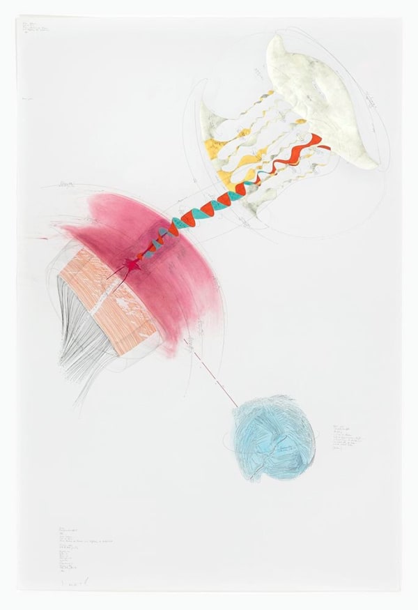 Jorinde Voigt Circus (Effect of Transformation) / Niklas Luhmann / Love as Passion / The Rhetoric of Excess and the Experience of Instability XX, 2013-14 ink, gold leaf, pencil, pastel and crayon on paper 82 11/16 x 55 1/8 in (210 x 140 cm)