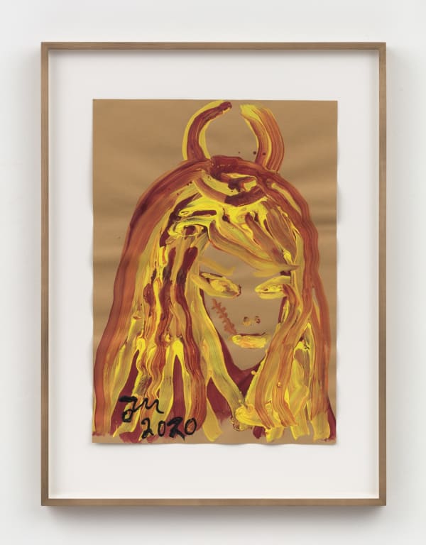 Jonathan Meese OH, JA, HORUSMEESE, DER JUNGE RADIKALSTE!, 2020 acrylic on paper 23 1/4 x 16 1/2 in (59 x 42 cm)