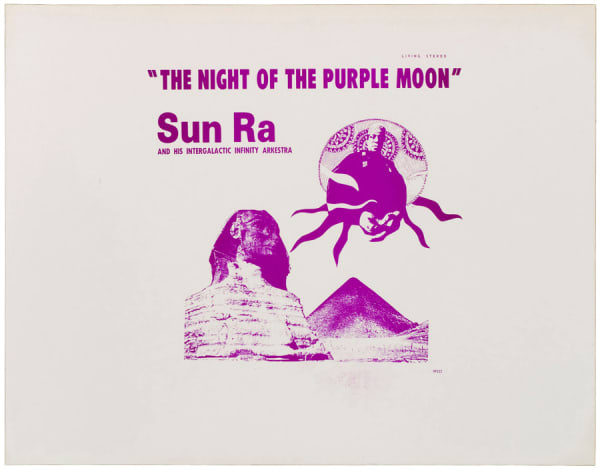 Sun Ra The Night of the Purple Moon, 1970 offset print on paper, unwrapped album cover 17 1/2 x 22 1/2 in 44.5 x 57.2 cm