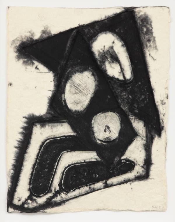 Mel Kendrick Untitled (Gasket Drawing), 2015 cast paper and carbon black pigment 13 1/2 x 11 in (34.3 x 27.9 cm)