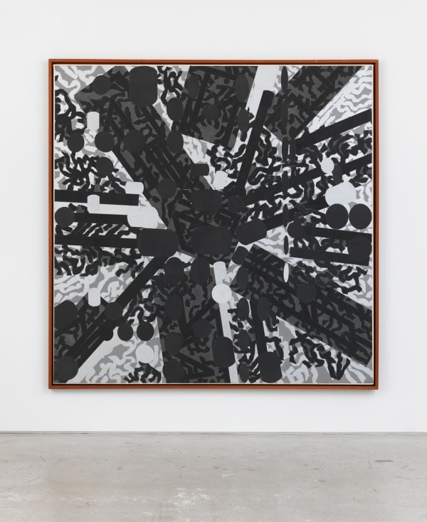 Barry Le Va Diagrammatic Silhouettes: Sculptured Activities (Black Stress), 1987 ink on paper, cut and glued to ink on paper 80 x 80 in (203.2 x 203.2 cm)