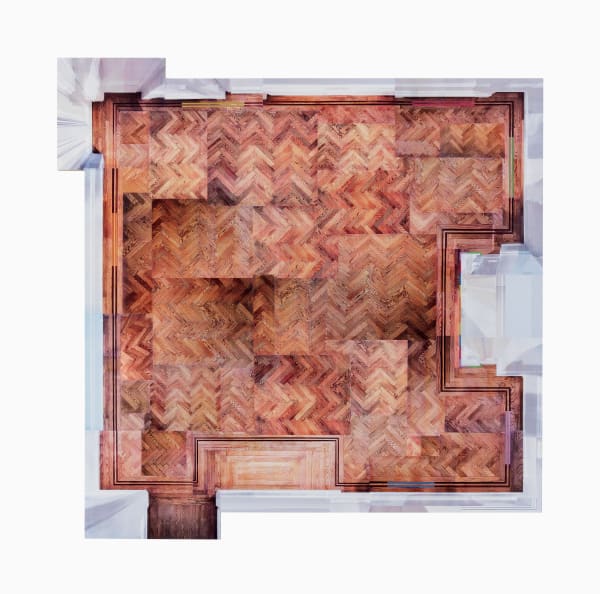 Julia Fish Apparition : six Hermitage Thresholds @ 24 East 81st Street, 2024-25 dye-sublimation print on metal, mounted to wood panel 35 1/2 x 35 1/2 x 1 in (90.2 x 90.2 x 2.5 cm)