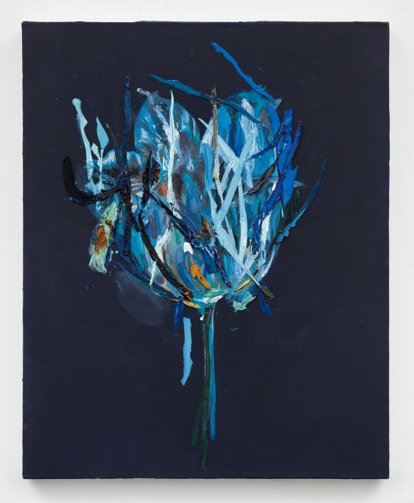 Wardell Milan Blue Fever no. 1, 2019 charcoal, acrylic, oil on board 30 x 24 in (76.2 x 61 cm)