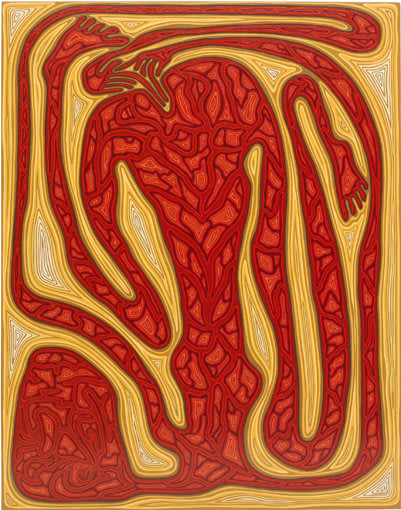 James Siena, Flat Red Girl, 2008